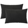 vidaXL Almofada com travesseiro HEERLEN 2 unid. Preto Veludo