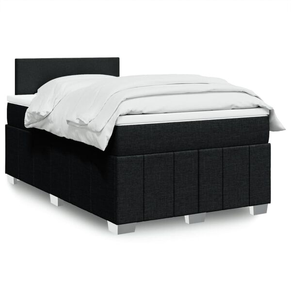 vidaXL Cama boxspring com colch&atilde;o 120x190 cm tecido preto