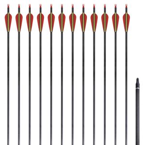 Flechas para arco recurvo padr&atilde;o 12 pcs 30" 0,76 cm carbono