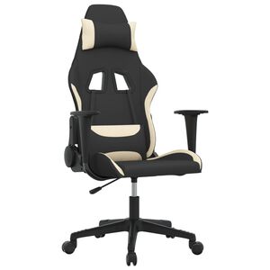 vidaxL Cadeira de gaming com apoio de p&eacute;s tecido Preto e camuflagem
