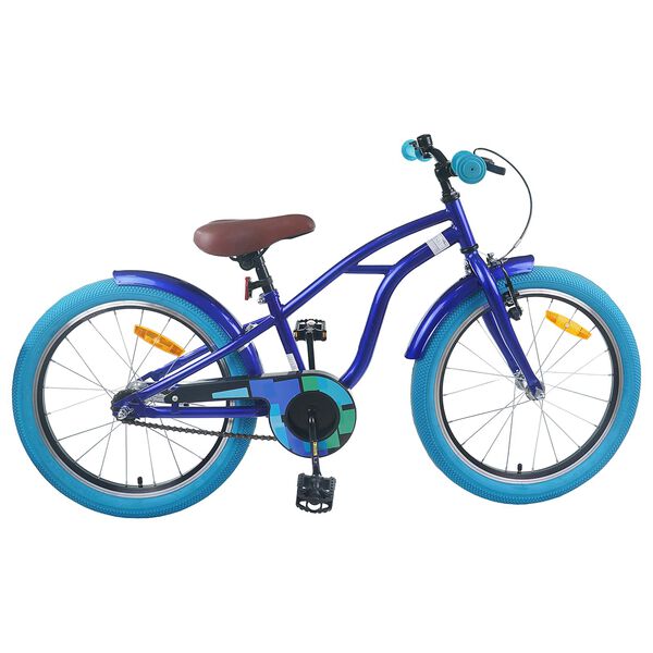 vidaXL Bicicleta Infantil 18 Polegadas para 5-7 anos Azul Escuro