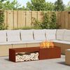 vidaXL Fire Pit Castanho 160 x 45 x 35 cm A&ccedil;o