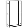 vidaXL Suporte para Lenha Preto Mate 80x28x154 cm A&ccedil;o