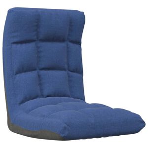 vidaXL Cadeira de piso dobr&aacute;vel tecido azul