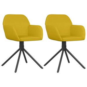 vidaXL Cadeiras de jantar girat&oacute;rias 2 pcs veludo amarelo