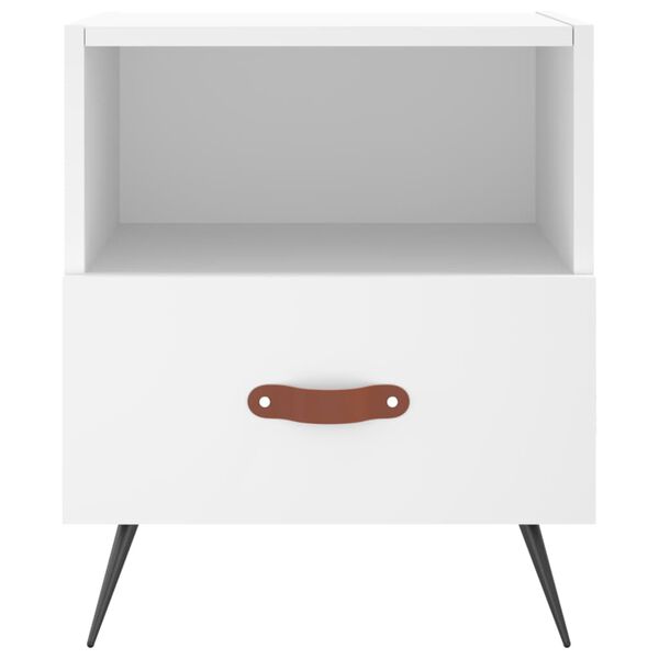 vidaXL Mesa de cabeceira 40x35x47,5 cm derivados de madeira branco