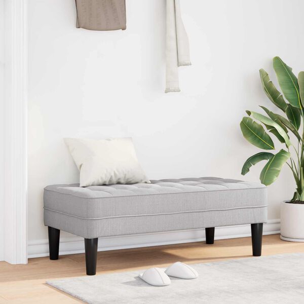 vidaXL banco com almofada Cinza Nuvem 113 x 57 x 39 cm tecido