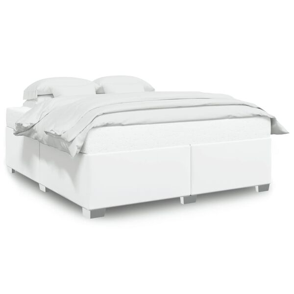 vidaXL Estrutura de cama 180x200cm couro artificial branco