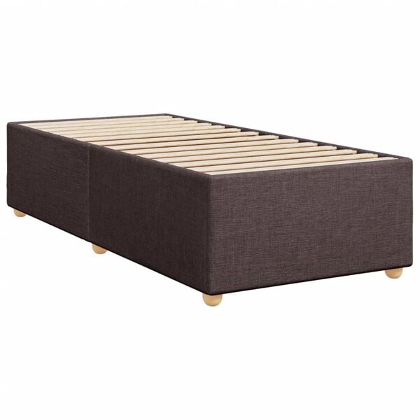 vidaXL Estrutura de cama sem colch&atilde;o 80x200 cm tecido castanho-escuro