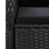vidaXL 7 pcs conjunto de jantar p/ jardim c/ almofad&otilde;es vime PE preto