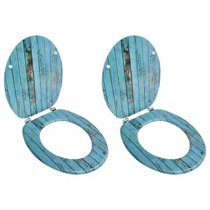 vidaXL Assentos de sanita com tampas 2 pcs MDF madeira velha