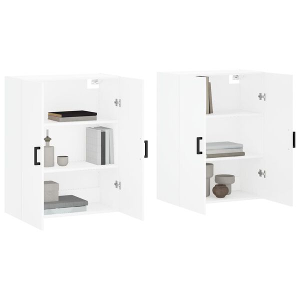 vidaXL Arm&aacute;rios de parede 2 pcs 69,5x34x90 cm branco