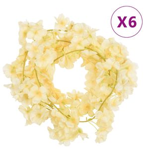 vidaXL Grinaldas de flores 6 pcs 180 cm champanhe