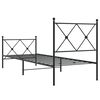 vidaXL Estrutura de cama com cabeceira e p&eacute;s 75x190 cm metal preto