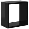 vidaXL Prateleiras parede forma de cubo 4 pcs 26x15x26 cm preto brilh.