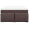 vidaXL Cama com molas/colch&atilde;o 140x190 cm tecido castanho-escuro