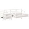 vidaXL 7 pcs conjunto de sof&aacute;s para jardim pinho maci&ccedil;o branco