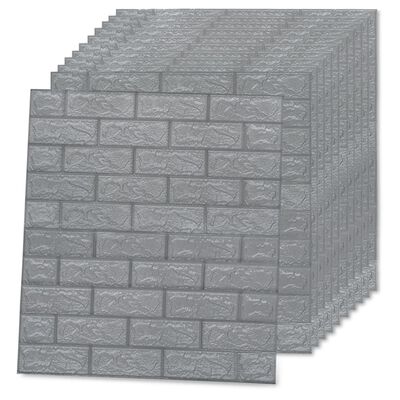 vidaXL Papel de parede 3D autoadesivo tijolos 10 pcs antracite