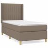 vidaXL Cama com molas/colch&atilde;o 80x200 cm tecido castanho-acinzentado