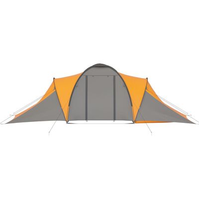 vidaXL Tenda de campismo para 6 pessoas cinzento e laranja