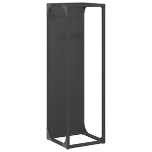 vidaXL Suporte para lenha 25x25x80 cm a&ccedil;o laminado a frio preto