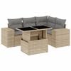 vidaXL 5 pcs conjunto de sof&aacute;s p/ jardim com almofad&otilde;es vime PE bege