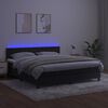 vidaXL Cama box spring c/ colch&atilde;o/LED 180x200 cm veludo preto