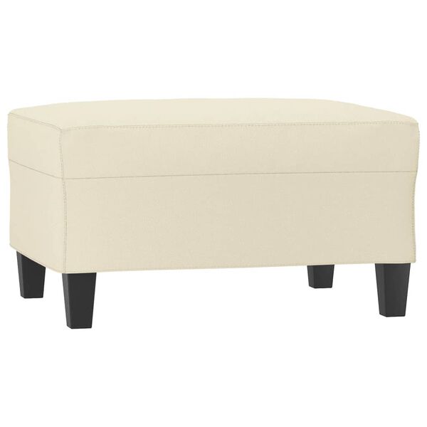 vidaXL Apoio de pés 70x55x41 cm couro artificial cor creme