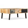 vidaXL Mesa de centro teca maci&ccedil;a reciclada 90x65x40 cm
