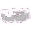 vidaXL 7 pcs conjunto sofás jardim com almofadões vime PE/acácia bege