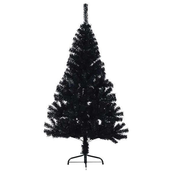 vidaXL &Aacute;rvore de Natal Artificial Pr&eacute;-iluminada Preto 120 cm PVC