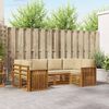 vidaXL Conjunto de Sof&aacute; Sectional com almofada 6 pcs Natural