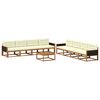 vidaXL Conjunto de Sof&aacute;s para Exterior 9 pcs Natural e Creme