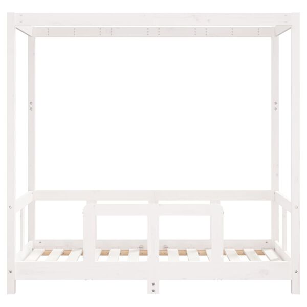 vidaXL Estrutura de cama infantil 70x140 cm pinho maciço branco
