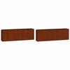 vidaXL Vasos/floreiras de parede 2 pcs a&ccedil;o corten cor enferrujado