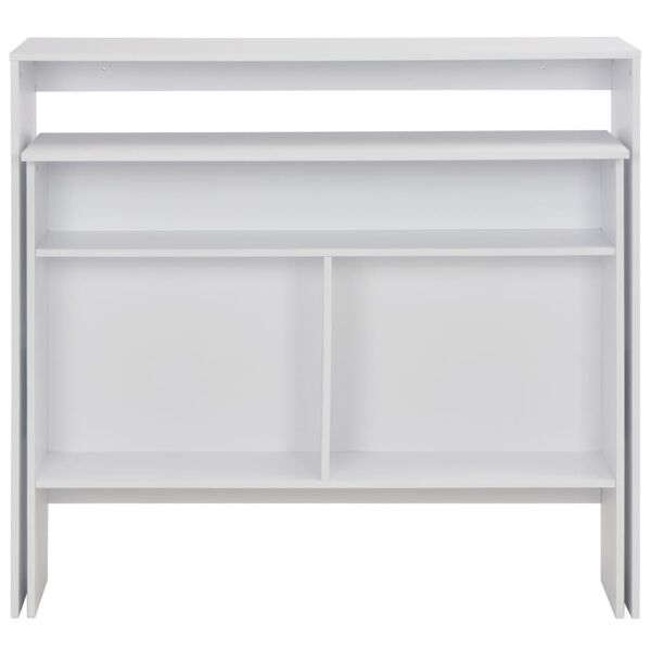 vidaXL Mesa de bar com 2 tampos branco 130x40x120 cm