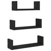 vidaXL Prateleiras parede 3 pcs derivados madeira carvalho preto