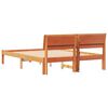 vidaXL Estrutura da Cama com cabeceira Marrom Cera 135 x 190 cm