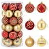 vidaXL Conjunto de Bolas de Natal 30 unid. Dourado e vermelho &Oslash; 6 cm