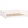 vidaXL Cama para c&atilde;es 95,5x65,5x28 cm madeira de pinho maci&ccedil;a branco