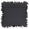 vidaXL Almofad&otilde;es 2 pcs 45x45 cm shaggy couro e algod&atilde;o preto