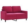 vidaXL Sof&aacute; de 2 lugares veludo 120 cm vermelho tinto