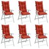 vidaXL Almofad&otilde;es cadeiras altas 6 pcs mesclado tecido vermelho
