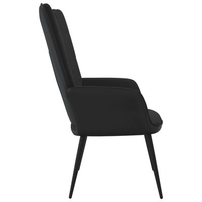 vidaXL Cadeira de descanso PVC e veludo preto