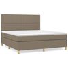 vidaXL Cama com molas/colch&atilde;o 180x200 cm tecido castanho-acinzentado