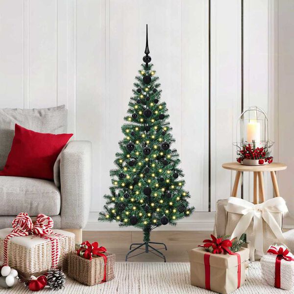 vidaXL &Aacute;rvore de Natal Artificial Pr&eacute;-iluminada Verde 120 cm