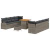 vidaXL Conjunto de Sof&aacute; de Jardim com almofada 11 pcs Cinzeto vime PE