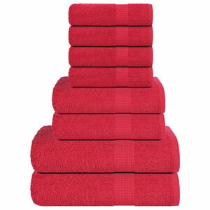 vidaXL 8pcs Conjunto de toalhas FROGN 360 g/m&sup2; vermelho