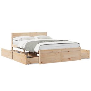 vidaXL Cama sem colch&atilde;o 120x190 cm madeira de pinho maci&ccedil;a