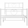 vidaXL Estrutura de cama com cabeceira e p&eacute;s 75x190 cm metal branco